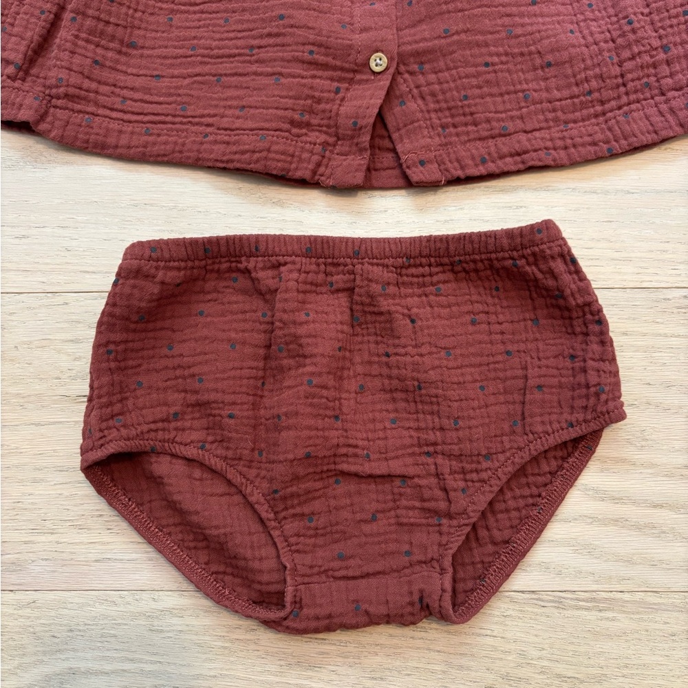 Little planet by Carter’s maroon polka dot dress, size 24 months - Picture 4 of 6